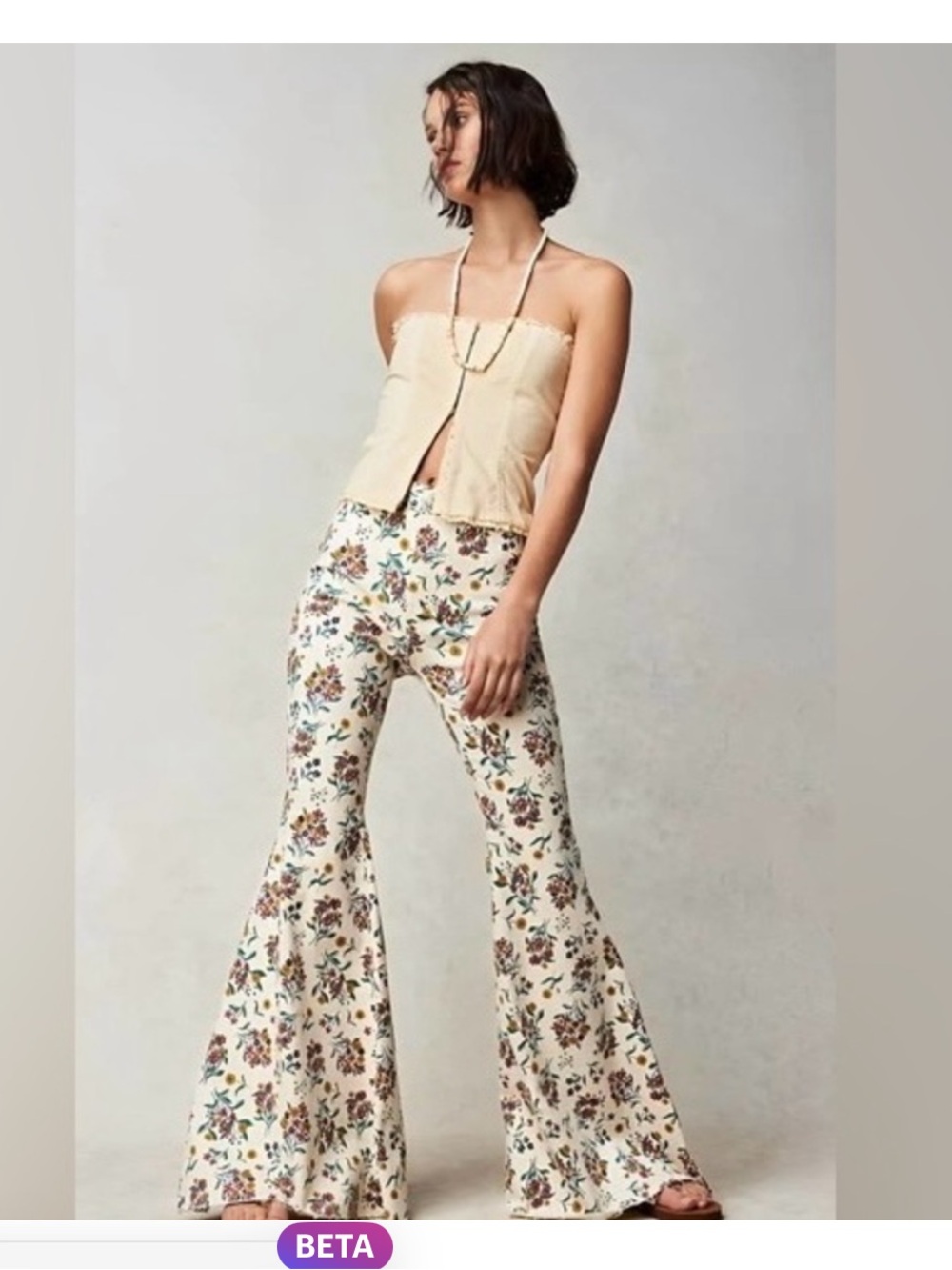 NWT FREE WE THE FREE Just Float On Flare Printed Jeans | Dandelion Combo $98